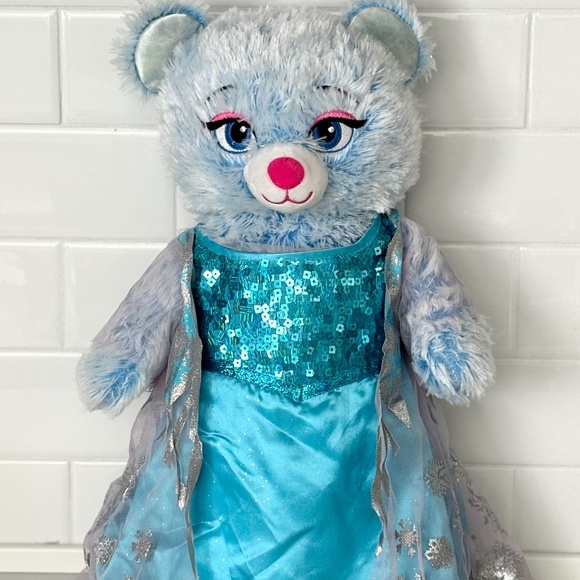 Build A Bear BAB DISNEY Frozen ELSA Blue Teddy Bear Dress Plush Stuffed SINGS! - Picture 1 of 14